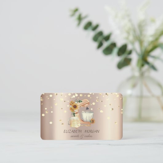 プロフェッショナルエレガントミキサーヒマワリ名刺 名刺 (スタンド正面)