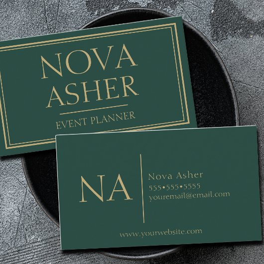 プロフェッショナルエレガントミニマシンプルリストモノグラム 名刺