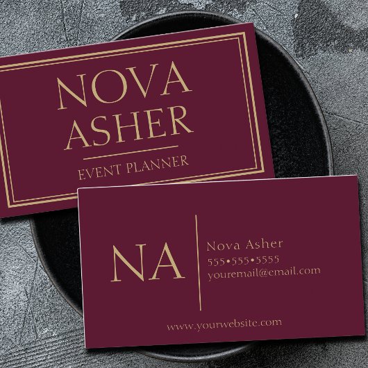 プロフェッショナルエレガントミニマシンプルリストモノグラム 名刺