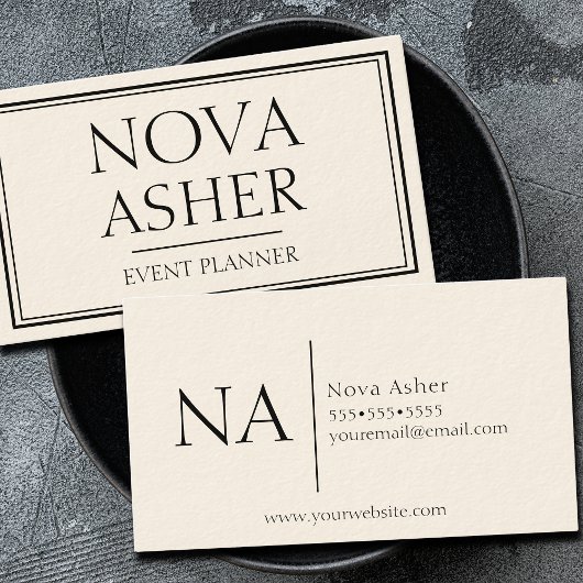 プロフェッショナルエレガントミニマシンプルリストモノグラム 名刺