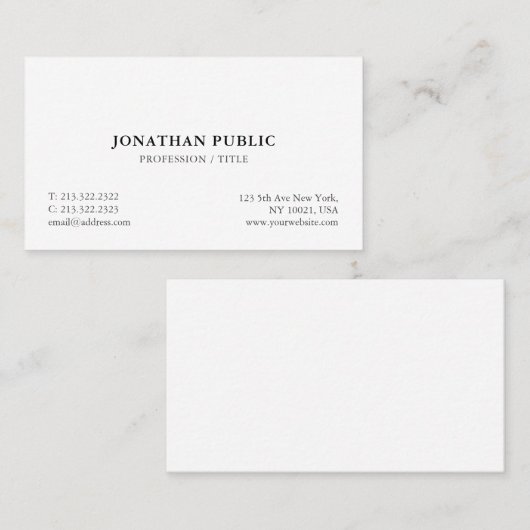 プロフェッショナルエレガントミニマモダンリストテンプレート 名刺 (正面/裏面)