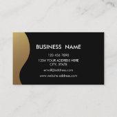 プロフェッショナルエレガントミニマモダンリストブラック金ゴールド 名刺 (裏面)