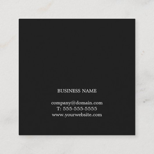 プロフェッショナルエレガントミニマリストコンサルタント スクエア名刺 (裏面)