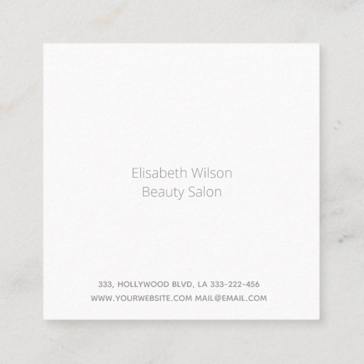 プロフェッショナルエレガントミニマルティール(緑がかった色)《写真》ぼけ味 スクエア名刺 (裏面)