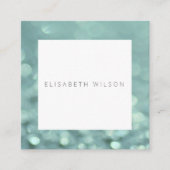 プロフェッショナルエレガントミニマルティール(緑がかった色)《写真》ぼけ味 スクエア名刺 (正面)