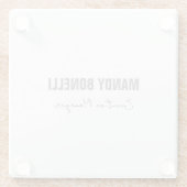 プロフェッショナルエレガントミニマルモダンリストの名前 ガラスコースター (裏面)