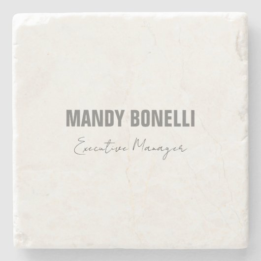 プロフェッショナルエレガントミニマルモダンリストの名前 ストーンコースター (正面)