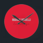 プロフェッショナルエレガントミニマルモダンリストの名前 ラウンド壁時計<br><div class="desc">ビジネスやプライベートで働く完璧なデザイン。ミニマシンプルリスト、完璧な外観。君のためだ。</div>