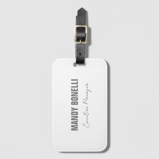 プロフェッショナルエレガントミニマルモダンリストの名前 ラゲッジタグ (正面縦)
