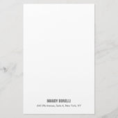 プロフェッショナルエレガントミニマルモダンリストの名前 便箋 (正面)