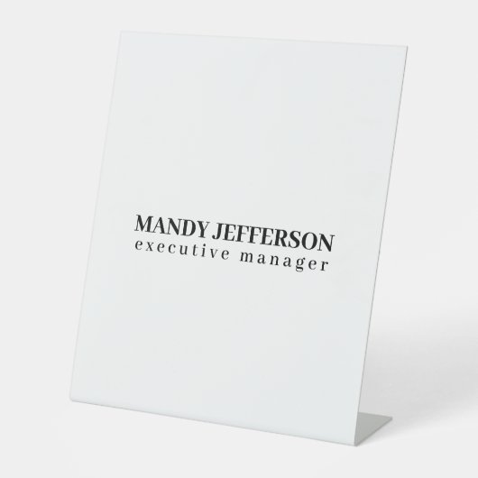 プロフェッショナルエレガントミニマルモダンリストの名前 台座サイン (正面)