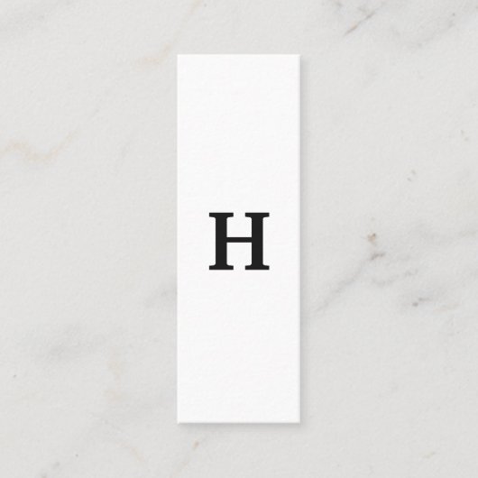 プロフェッショナルエレガントミニマル白黒モノグラム スキニー名刺 (正面)