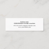 プロフェッショナルエレガントミニマル白黒モノグラム スキニー名刺 (裏面)