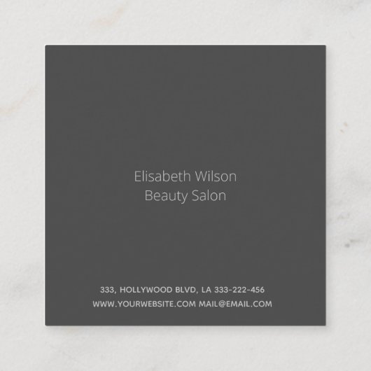 プロフェッショナルエレガントミニマル赤《写真》ぼけ味 スクエア名刺 (裏面)