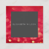 プロフェッショナルエレガントミニマル赤《写真》ぼけ味 スクエア名刺 (正面)