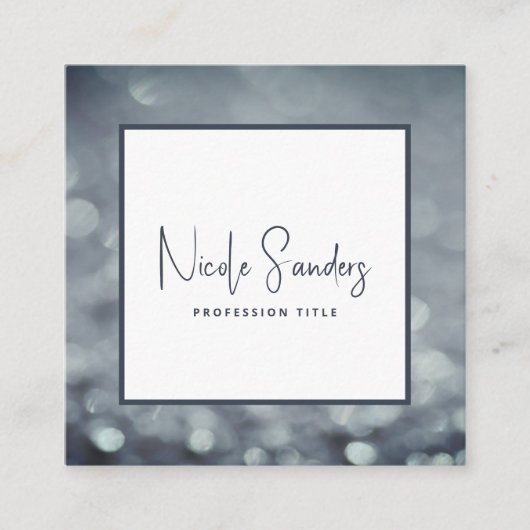 プロフェッショナルエレガントミニマル《写真》ぼけ味QRコード スクエア名刺 (正面)