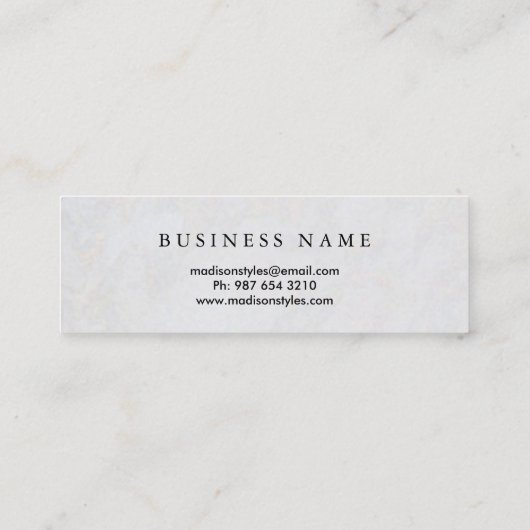 プロフェッショナルエレガントミモダンミナカスタマイズリスト スキニー名刺 (裏面)