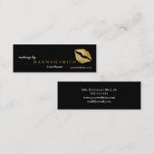 プロフェッショナルエレガントメイクアップアーティスト金ゴールド唇 スキニー名刺 (正面/裏面)