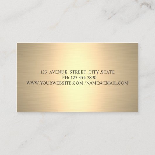 プロフェッショナルエレガントメイド清掃用ハウス金ゴールド 名刺 (裏面)