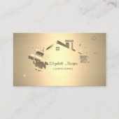 プロフェッショナルエレガントメイド清掃用ハウス金ゴールド 名刺 (正面)