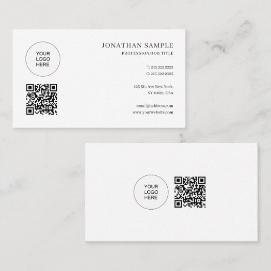 プロフェッショナルエレガントモダンお洒落テンプレートかわいい 名刺 (正面/裏面)