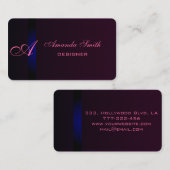 プロフェッショナルエレガントモダンのベルベットのモノグラム 名刺 (正面/裏面)