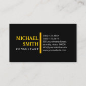 プロフェッショナルエレガントモダンアンバープレーンブラック 名刺 (裏面)