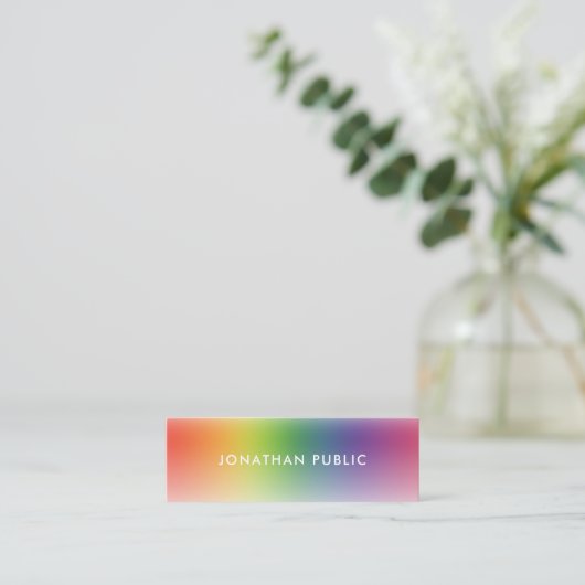 プロフェッショナルエレガントモダンカラフルシンプル スキニー名刺 (スタンド正面)