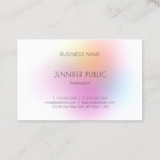 プロフェッショナルエレガントモダンカラフルデザイン 名刺 (裏面)