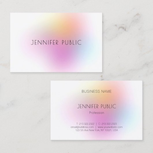 プロフェッショナルエレガントモダンカラフルデザイン 名刺 (正面/裏面)