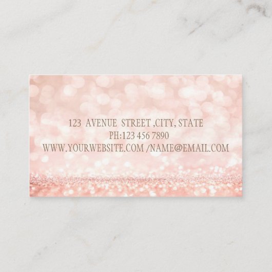 プロフェッショナルエレガントモダングリッター《写真》ぼけ味 名刺 (裏面)