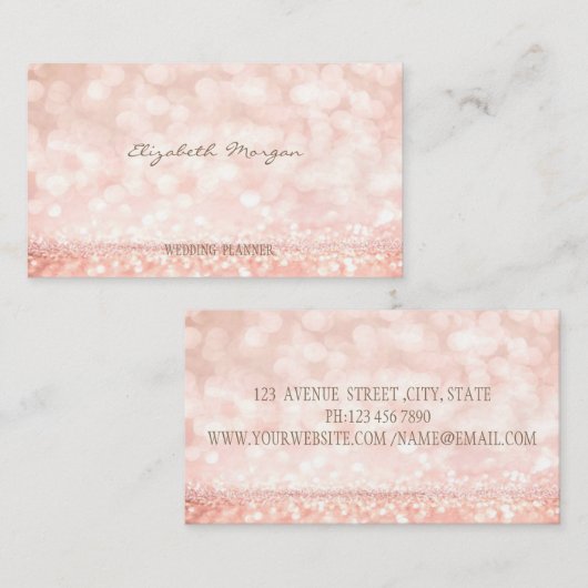 プロフェッショナルエレガントモダングリッター《写真》ぼけ味 名刺 (正面/裏面)