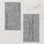 プロフェッショナルエレガントモダンシルバーグリッター 名刺 (正面/裏面)
