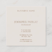 プロフェッショナルエレガントモダンシンプルデザインテンプレート スクエア名刺 (裏面)