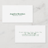 プロフェッショナルエレガントモダンシンプルプレインホワイト 名刺 (正面/裏面)