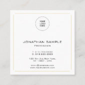 プロフェッショナルエレガントモダンシンプル金ゴールドテンプレート スクエア名刺 (裏面)