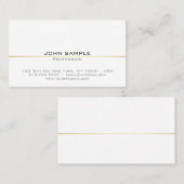 プロフェッショナルエレガントモダンシンプル金ゴールド線 名刺 (正面/裏面)