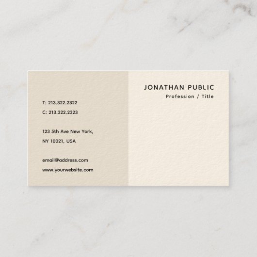 プロフェッショナルエレガントモダンテンプレートラグジュアリー 名刺 (裏面)