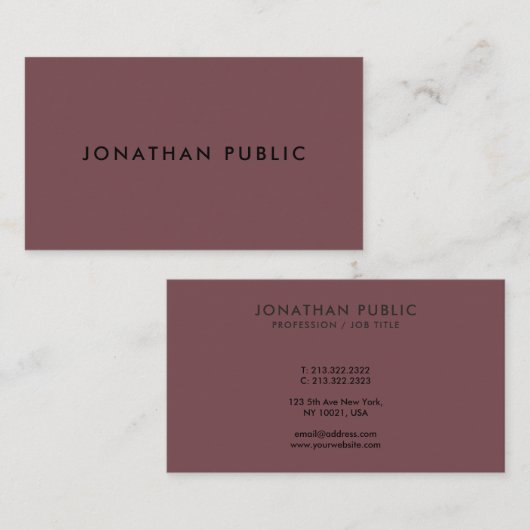 プロフェッショナルエレガントモダンテンプレート 名刺 (正面/裏面)