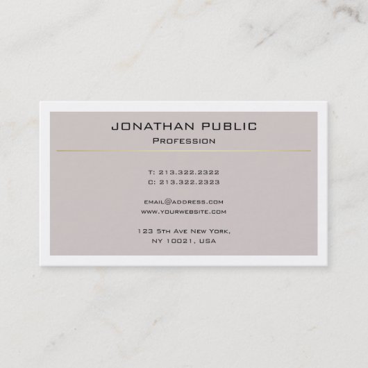 プロフェッショナルエレガントモダンデザインシンプルプレーン 名刺 (正面)