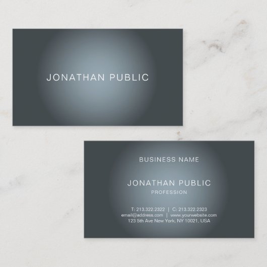 プロフェッショナルエレガントモダンデザイントレンディープレーン 名刺 (正面/裏面)