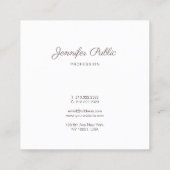 プロフェッショナルエレガントモダントレンディークリエイティブプレーン スクエア名刺 (裏面)