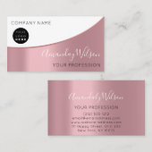 プロフェッショナルエレガントモダンバラロゴホワイト 名刺 (正面/裏面)