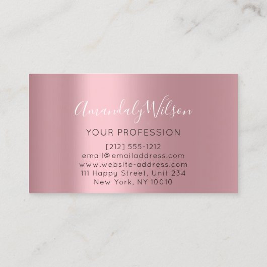 プロフェッショナルエレガントモダンバラロゴホワイト 名刺 (裏面)