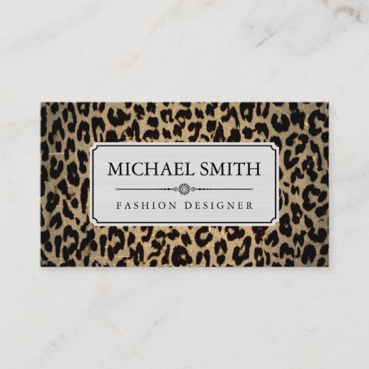 プロフェッショナルエレガントモダンヒョウ皮#42 名刺 (正面)