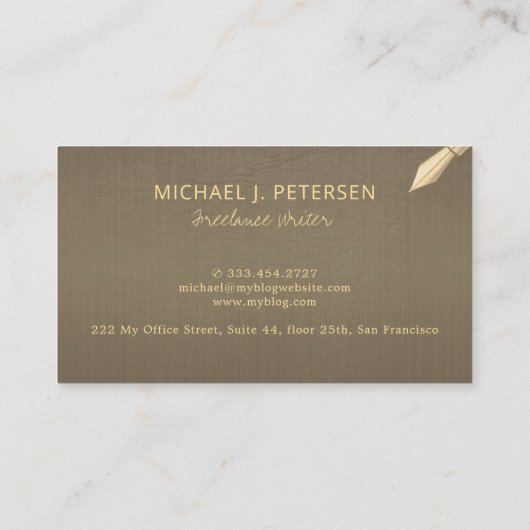 プロフェッショナルエレガントモダンフェイク金ゴールド 名刺 (裏面)