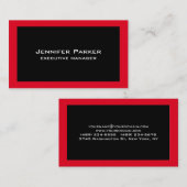 プロフェッショナルエレガントモダンブラックスタイリッシュレッド 名刺 (正面/裏面)