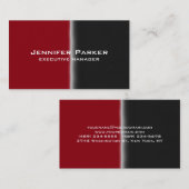 プロフェッショナルエレガントモダンブラックスタイリッシュレッド 名刺 (正面/裏面)