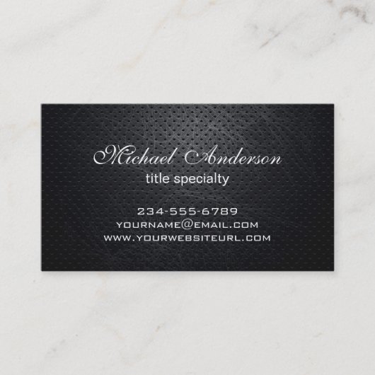 プロフェッショナルエレガントモダンブラック引掻き金属 名刺 (正面)