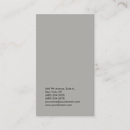 プロフェッショナルエレガントモダンプレミアムラグジュアリートレンディー 名刺 (裏面)